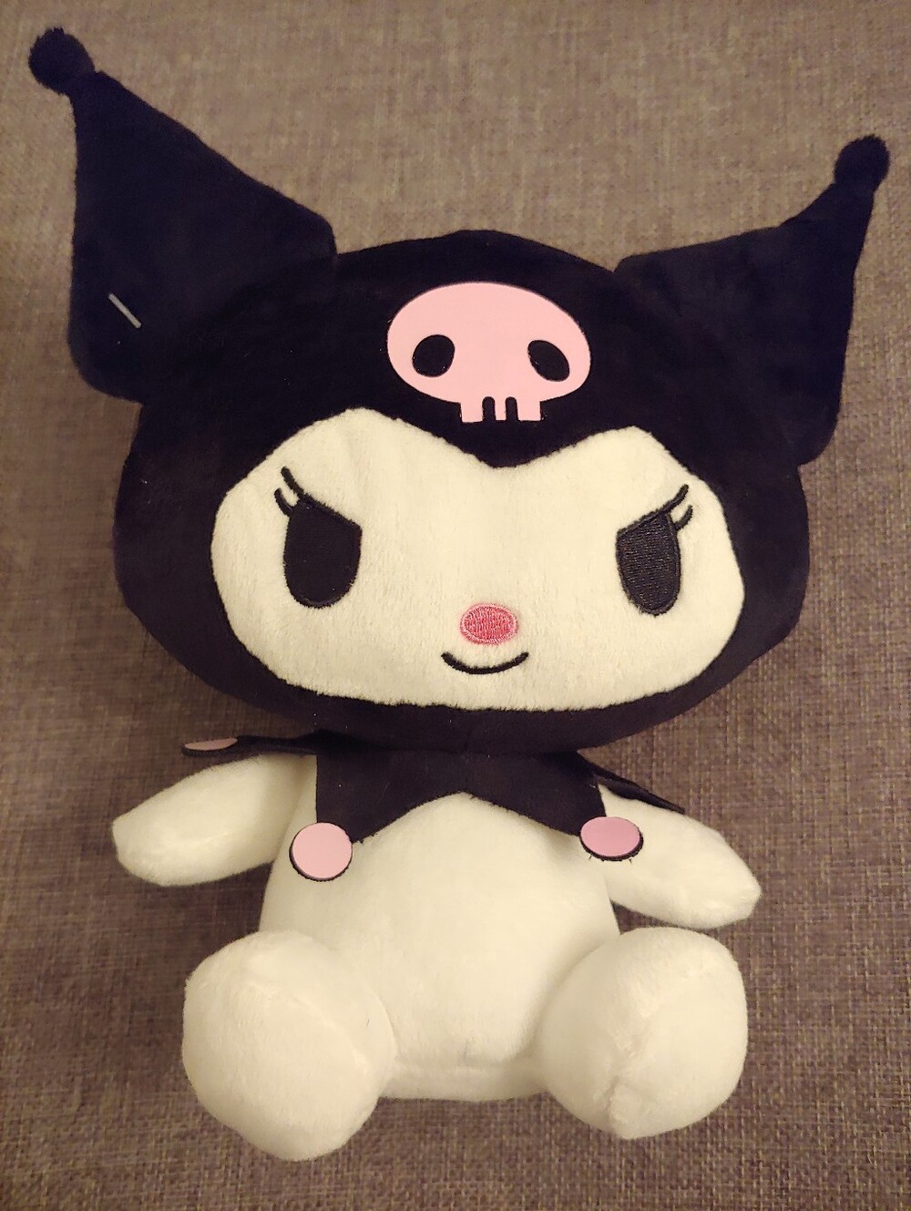 2023 Kuromi Plush Doll - Black & White with Pink Accents